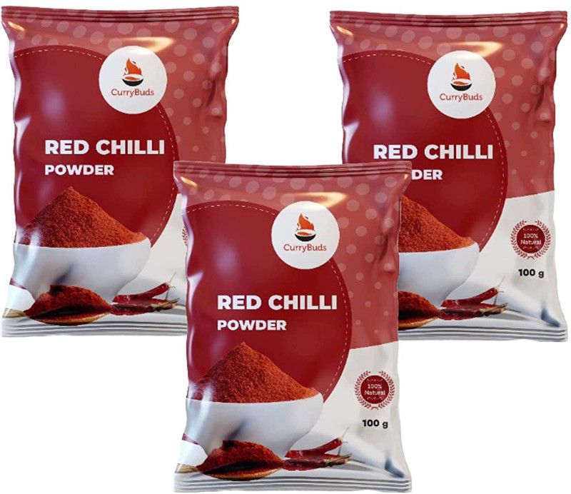 CurryBuds Red Chilli Powder|100% Pure Lal Mirch Powder|No added color no preservative,300g  (3 x 100 g)