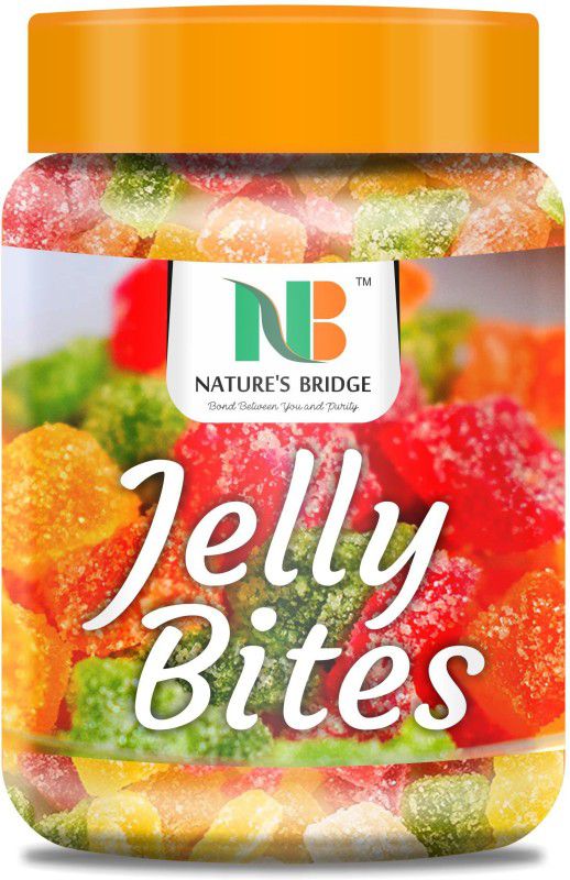 Nature's Bridge Jelly Bites / Sugar Coated Jelly Ball / Multi Colour Jelly Munchies / Fruit Jelly - Premium Quality Jar Pack - (450 Gm) Sweet Jelly Beans  (450 g)