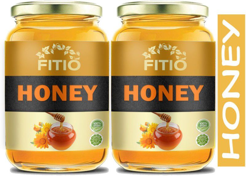 FITIO Nutrition Raw Honey Unprocessed Unpasteurized Pure natural organic honey for weight loss (HG27) Advanced  (2 x 500 g)