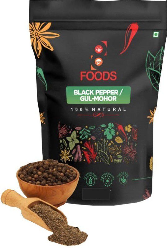The8Foods 100% Natural Black Pepper/Gul-Mohor 100gm  (100 g)
