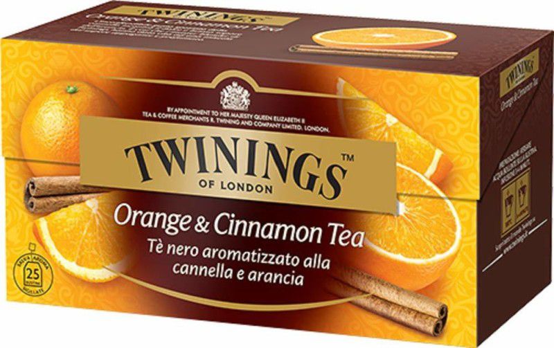 TWININGS BLACK TEA WITH ORANGE AND CINNAMON FLAVOURS Black Tea Bags Box  (50 g)