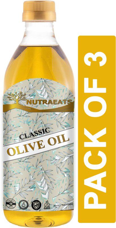 NutraEats Classic Olive Oil | Imported From Spain ( Combo Pack Of 3 ) Premium Olive Oil Plastic Bottle  (3 x 1000 ml)