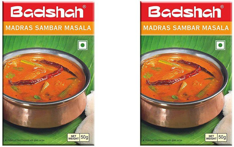 BADSHAH Madras Sambar Masala Powder | Blended Spice |For Delicious & Flavourful Cooking  (2 x 50 g)
