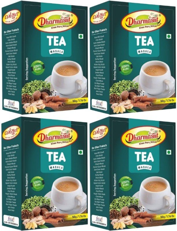 Dharmasut Natural Tea Masala Powder | Chai Masala Tea Powder | Chai Masala Powder  (4 x 50 g)