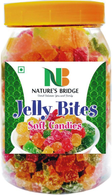 Nature's Bridge Jelly Bites / Sugar Coated Jelly Ball / Multi Colour Jelly Munchies / Fruit Jelly - Jar Pack - (400 Gm) Sweet Jelly Beans  (400 g)