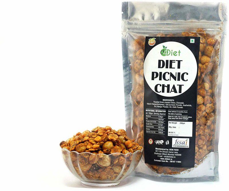 D4DIET Diet Picnic Chat -NAMKEEN/Diet Snacks/Healthy Snacks  (200)