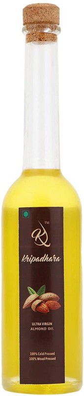 kripadhara Ultra Virgin Wood Pressed Almond oil - 100ml I Food Grade Glass Bottles Almond Oil Glass Bottle  (100 ml)