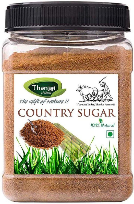 THANJAI NATURAL 4kg Jar Sugarcane Jaggery Powder / Country Sugar / Nattu Sakkarai - Organically Processed 100% Natural / Powder Jaggery  (4 kg, Pack of 4)