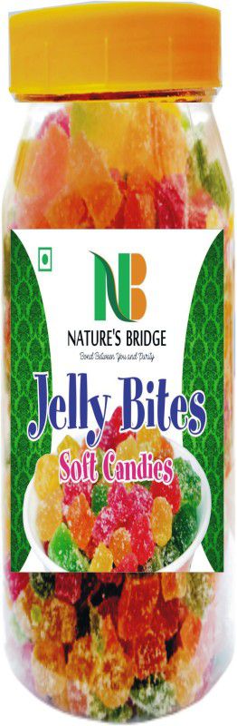 Nature's Bridge Jelly Bites / Sugar Coated Jelly Ball / Multi Colour Jelly Munchies / Fruit Jelly - Jar Pack - (250 Gm) Sweet Jelly Beans  (250 g)