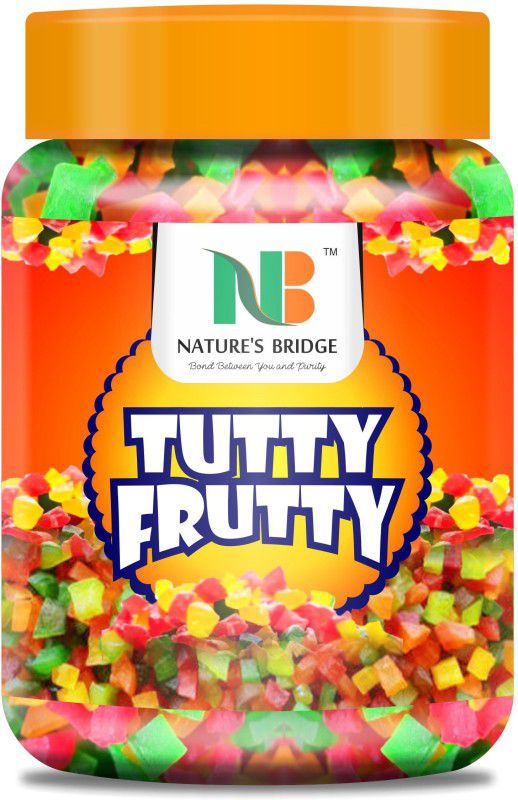 Nature's Bridge Tutti Frutti Jar, Multicolour Tutti Frutti, Fresh Cherry, Tutti Frutti for Cakes, Cookies, Icecream Decoration Tutti Frutti for cake Premium Quality (400 gm Jar) Papaya  (400 g)