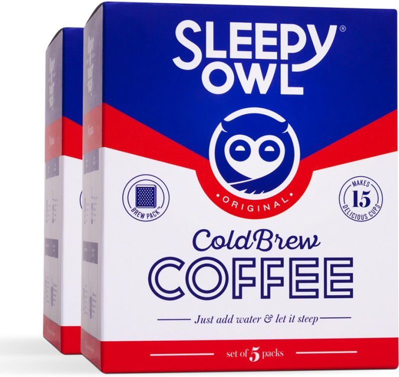 Sleepy Owl Original Cold Brew Packs (Set of 8) Roast & Ground Coffee  (8 x 50 g)