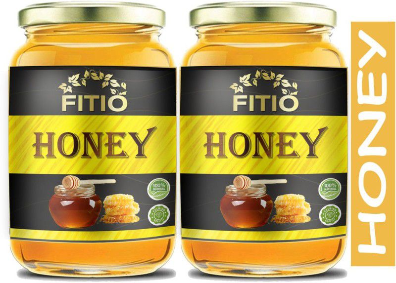 FITIO Nutrition Raw Honey Unprocessed Unpasteurized Pure natural organic honey for weight loss (HG28) Advanced  (2 x 500 g)