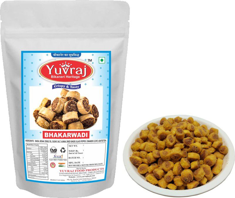 Yuvraj Food Product Mini Bhakarwadi namkeen Gujrati snacks 200 gm x 2 pack  (2 x 200 g)