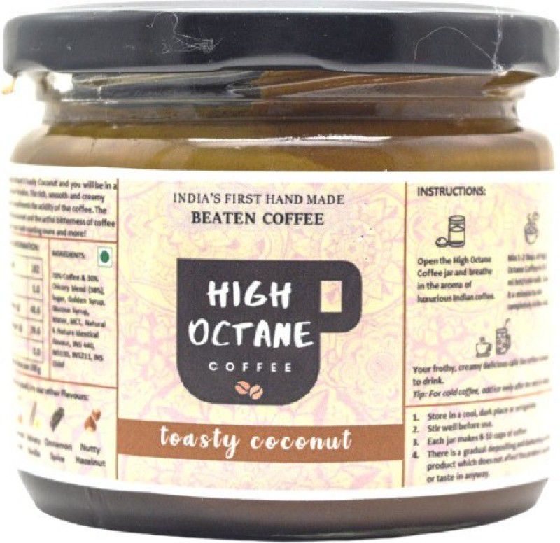 High Octane Toasty Coconut - Make Frothy Pheti Hui Coconut Coffee At Home ! Just Add Milk | Cafe Like Flavoured Coffee in Seconds | Toasty Coconut Beaten Instant Coffee Paste Instant Coffee  (250 g, Nut Flavoured)