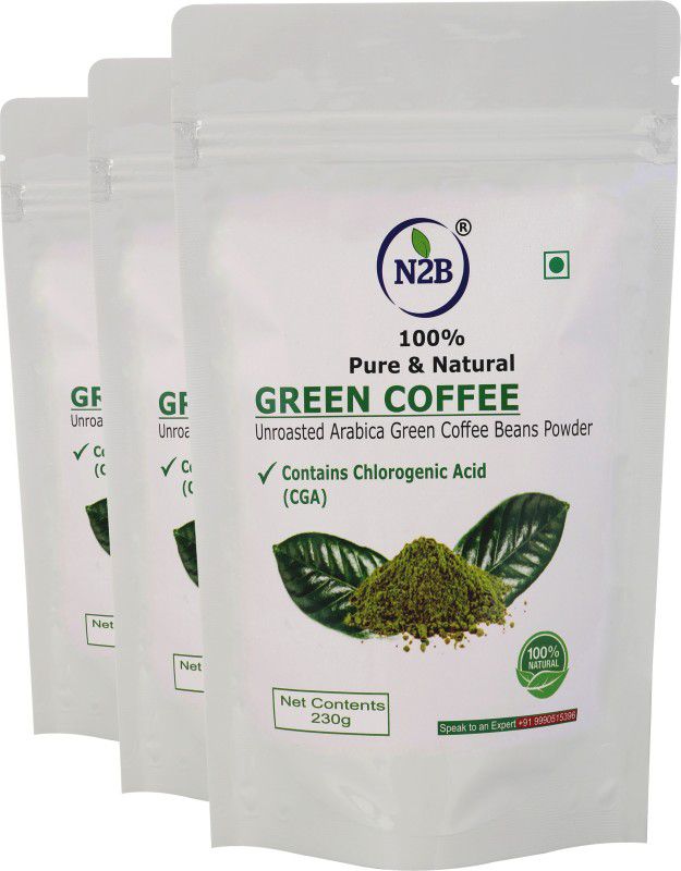 N2B Organic Green Coffee Beans Powder for Weight Loss Management 230g Pack of 3 Instant Coffee  (3 x 230 g, Green Coffee Flavoured)