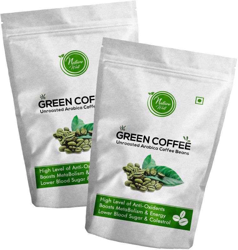 Naturewell Green Coffee Beans for Weight Loss fast Unroasted Arabica Natural Immunity Booster (100 Gram Each) Coffee Beans  (2 x 100 g)