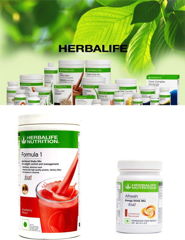 Herbalife Nutrition Formula 1 Strawberry 500 gm With Afresh Cinnemon 50 gm Set of 2 Combo  (Formula 1 Strawberry 500 gm, Afresh Cinnemon)