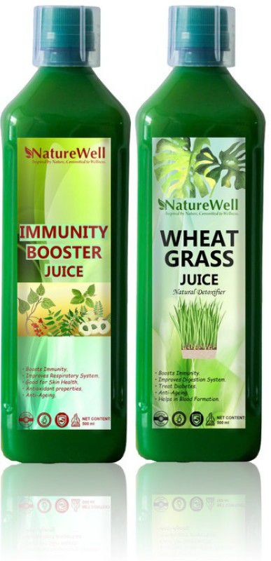 Naturewell Premium Immunity Booster/Wheat Grass for Building Immunity and Digestion Booster Natural (Combo)  (2 x 500 ml)