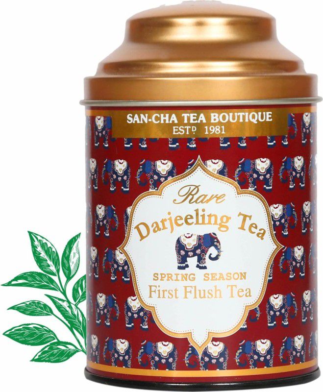 SANCHA Rare Darjeeling First Flush Tea|100g Loose Leaf Tea| Spring Season Orange Pekoe Black Tea Tin  (100 g)