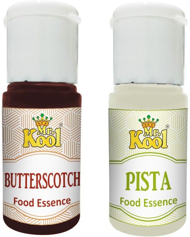 Mr.Kool Food Essence Butterscotch, Pista Flavors 20ml Each Combo Pack Of 2 Essence for Cake, Cookies, Ice Cream, Sweets (40ml) Butterscotch Liquid Food Essence  (40 ml)