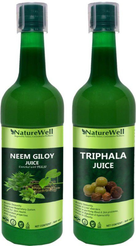 Naturewell TriphalaNeem Giloy Tulsi Juice - Digestion Care And Health Drink Juice (Pack of 2) Pro  (2 x 500 ml)