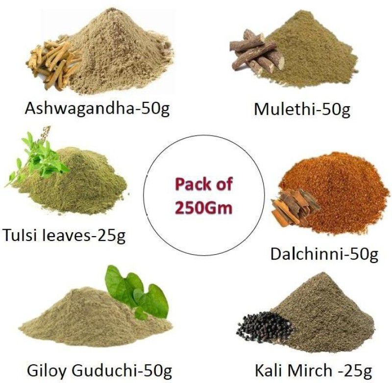 Organicgreen Herb Immunity Booster Kadha Powder- 250GM Giloy | Tulsi|Ashwagandha|Mulethi|Kali Mirch|Dalchini  (250 g)