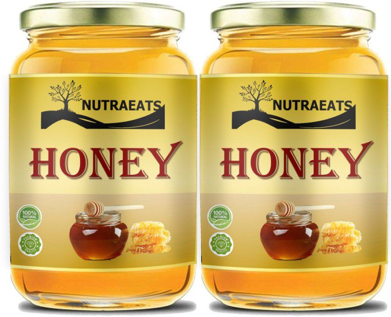 NutraEats Raw Honey Unprocessed Unpasteurized Pure natural organic honey for weight loss (HG43) Advanced  (2 x 1000 g)
