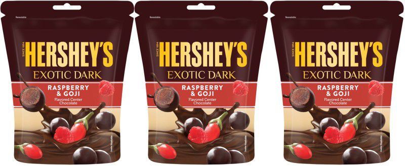 HERSHEY'S Exotic Dark Raspberry and Goji Truffles  (3 x 100 g)