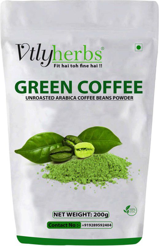 Vtlyherbs Unroasted Green Coffee Beans Powder For Fat Loss / Weight Loss Management Instant Coffee  (200 g, Green Coffee Flavoured)