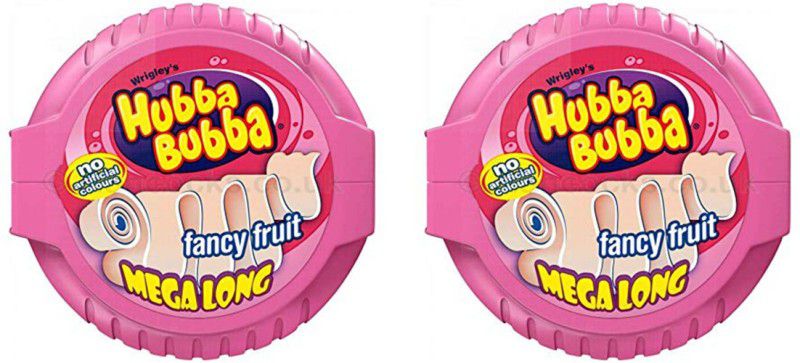 Wrigleys Hubba Bubba Fancy Fruit Mega Long Chewing Gum [MADE IN USA] Fruit Chewing Gum  (2 x 56 g)