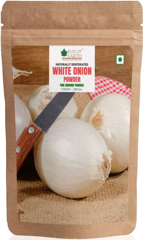 Bliss of Earth 200Gm Natural White Onion Powder, Dehydrated, Good For Cooking & Hair Growth  (200 g)