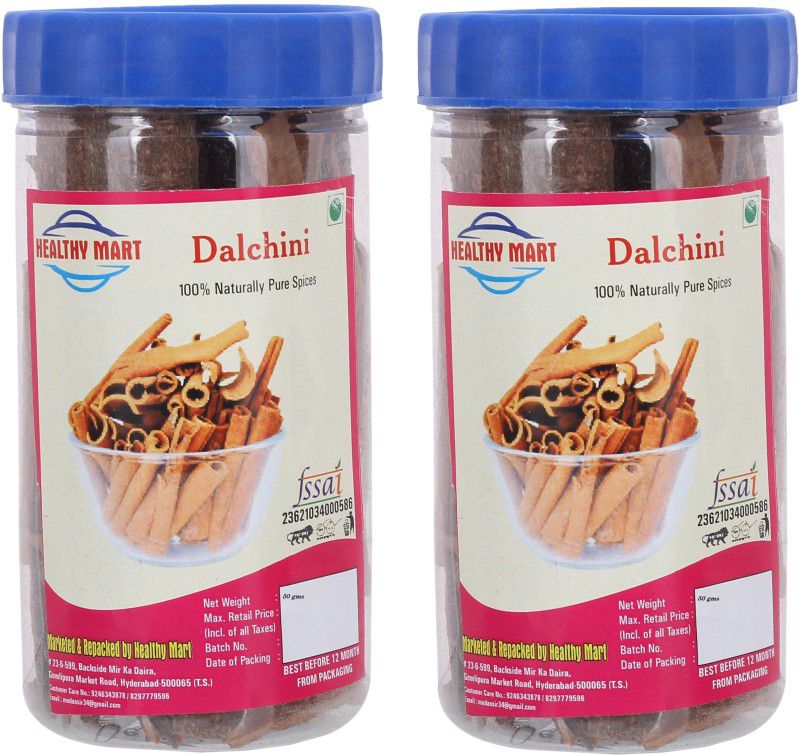 Healthy Mart Cinnamon/Dalchini/cinnamon sticks/Bark (2 X 50 g)  (2 x 50)