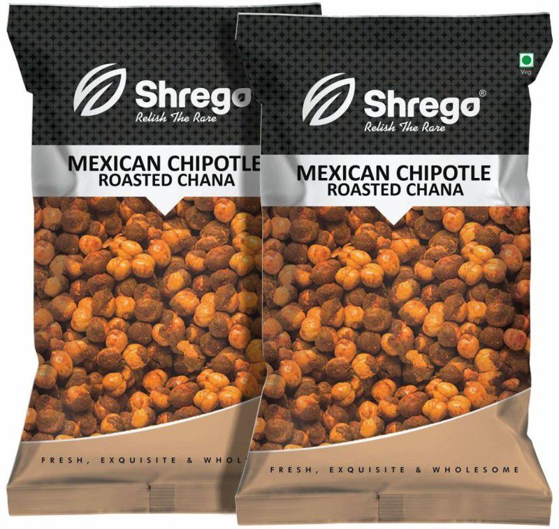 Shrego Mexican Chipotle Roasted Chana, Snack And Namkeen, 300G (2X150G Vacuum Packed)  (300 g)