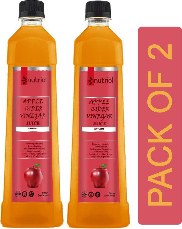 Nutriol Organic Apple Cider Vinegar - with strand of mother, (S23) Advanced Vinegar  (2 x 500 ml)
