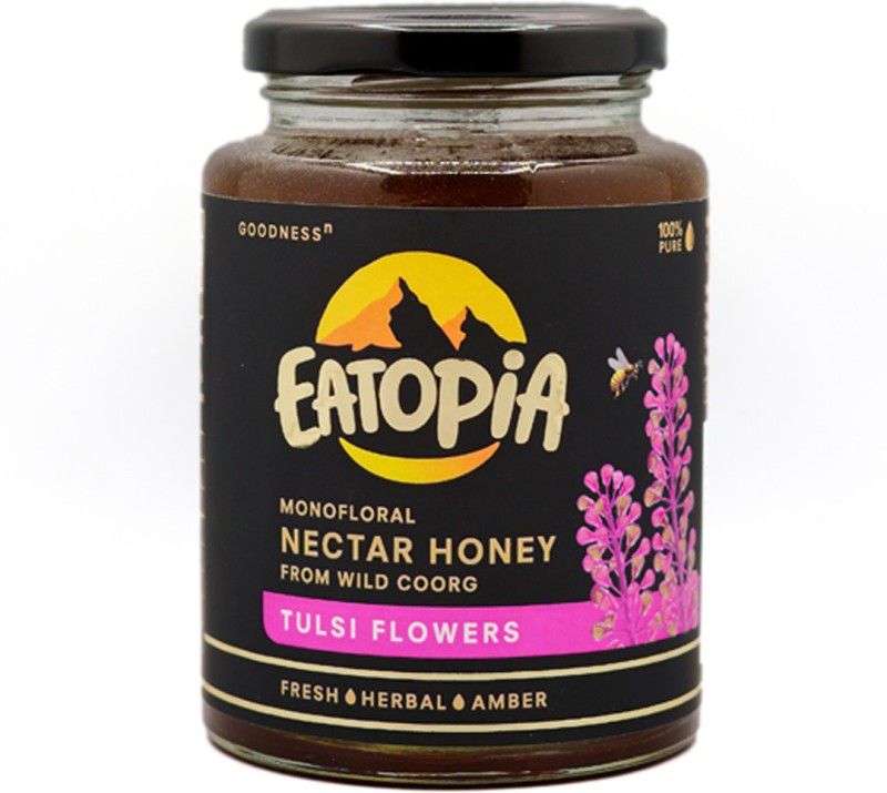 EATOPiA Tulsi Flowers Monofloral Nectar Honey From Wild Coorg  (500 g)
