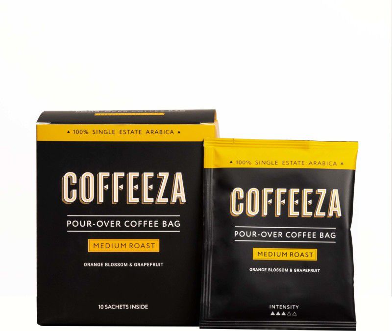Coffeeza Pour-Over Coffee Bags |Medium Roast| 100% Specialty Grade Arabica - 10 Servings Instant Coffee  (10 x 11 g)