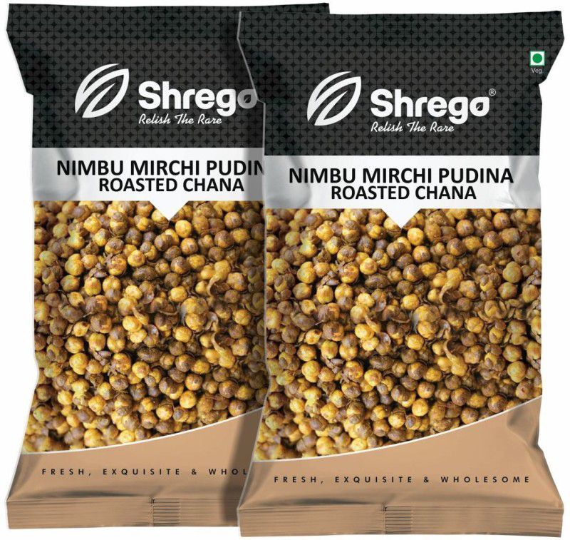 Shrego Nimbu Mirchi Pudina Roasted Chana, Snack And Namkeen, 300G(2X150G Vacuum Packed)  (300 g)