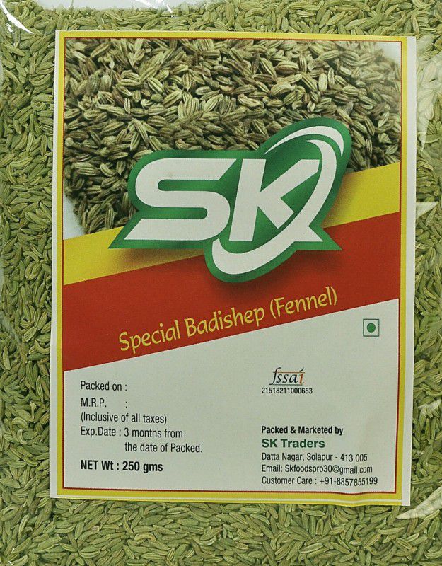 Sk foods Saunf Finnel seeds Badishop 250grm  (250 g)