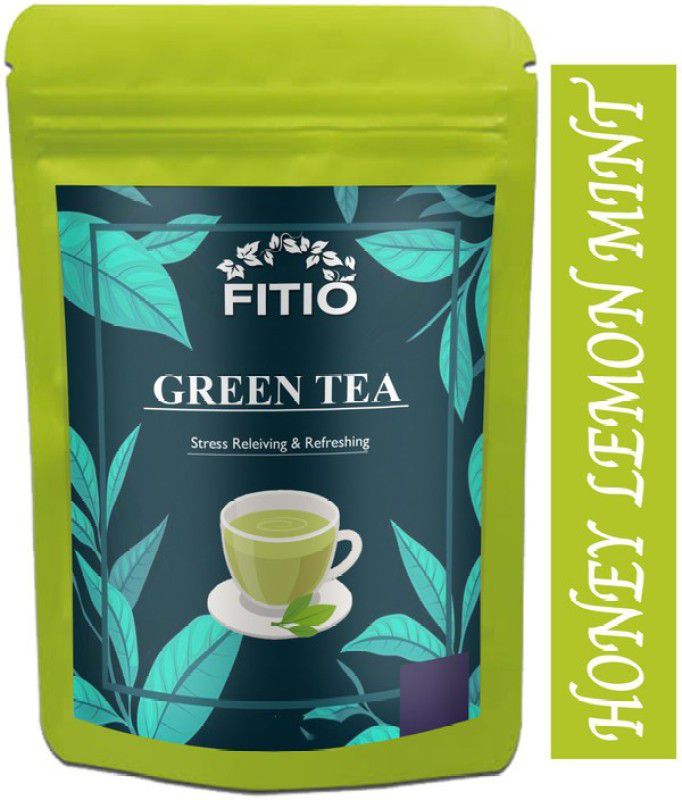 FITIO Green Tea for Weight Loss | 100% Natural Green Loose Leaf Tea | Honey, Lemon, Mint Flavor Green Tea Pouch (T694) Green Tea Pouch  (1400 g)