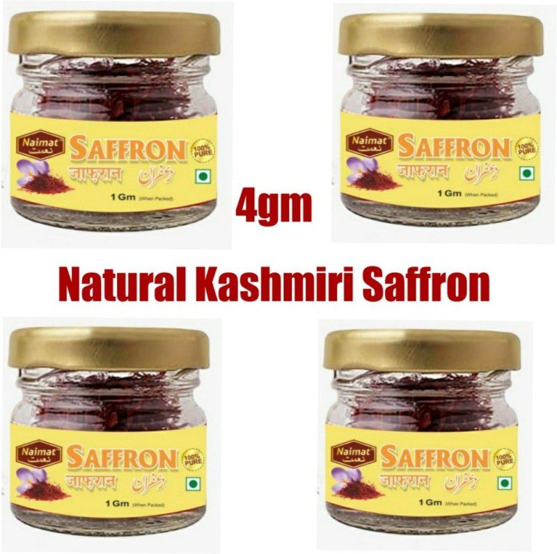 Naimat organic Pure & Natural kesar- Saffron 4 Gram (pack of 4) (4 x 1 g)  (4 x 1 g)