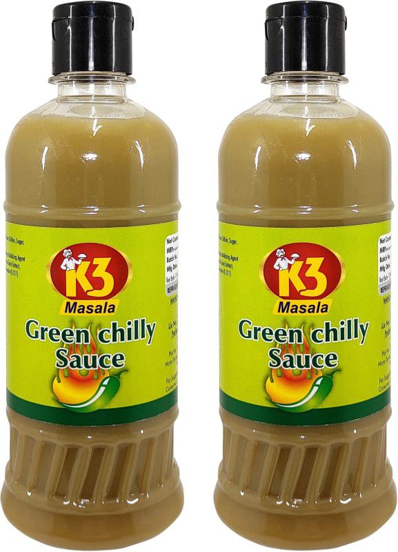 K3 Masala Green Chilli Sauce (500ml) (Pack of 2) Sauce  (2 x 500 ml)