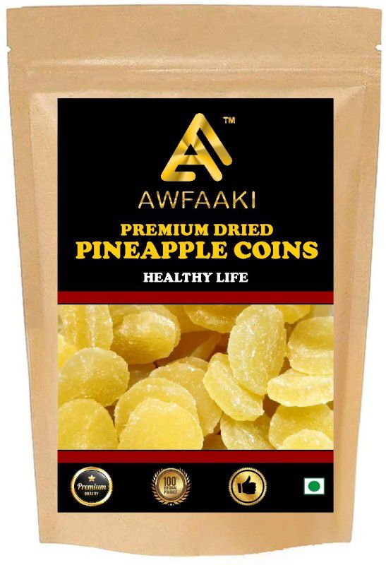 AWFAAKI DRIED PINEAPPLE COIN / DEHYDRATED PINEAPPLE COINS / DRY PINEAPPLE COINS 1 KG Pineapple  (1 kg)
