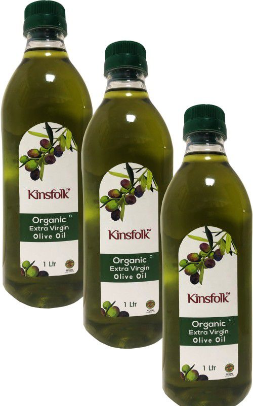 Kinsfolk Organic Extra Virgin (( Imported Oil From Spain )) ((( PACK Of 3 ))) Olive Oil Plastic Bottle  (3 x 0.33 L)