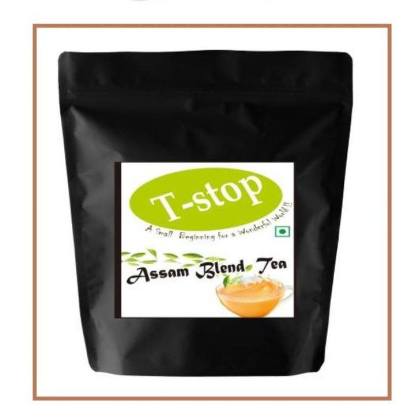 T-stop Assam Blend Tea CTC & Dust Strong Kadak For Home 250 GM GJSAT14 Tea Blend Pouch  (250 g)