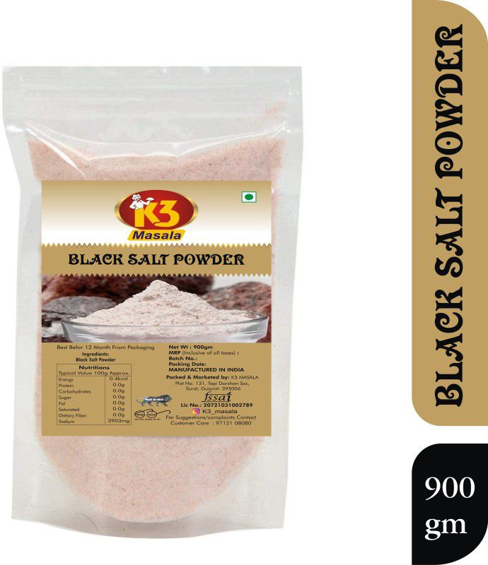 K3 Masala Premium Qulaity Black Salt Powder (kala Namak) 900gm (Pack of 1) Black Salt  (900 g)