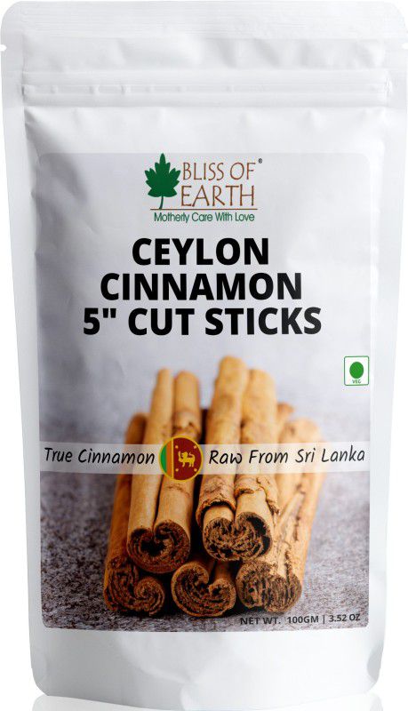 Bliss of Earth Ceylon Cinnamon (Dalchini) Cut Sticks True Cinnamon Raw From Sri Lanka Original  (100 g)
