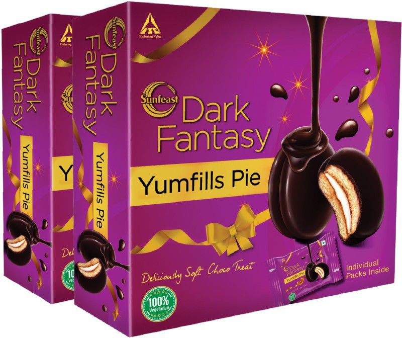 Sunfeast Dark Fantasy Yums Pie Cream Filled  (253 g, Pack of 2)