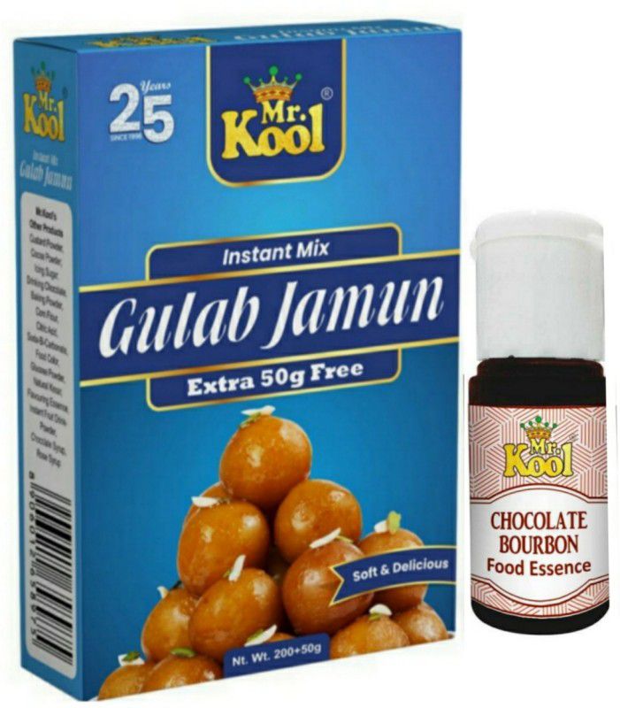 Mr.Kool Gulab Jamun soft and delicious Premix 250G|Chocolate Bourbon Essence 20ml Combo  (270)