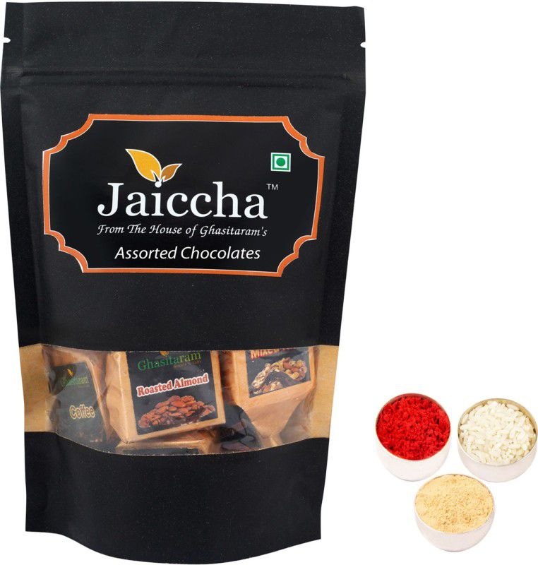 Jaiccha Assorted Chocolates with Roli, Chawal and Chandan Combo  (200 g)