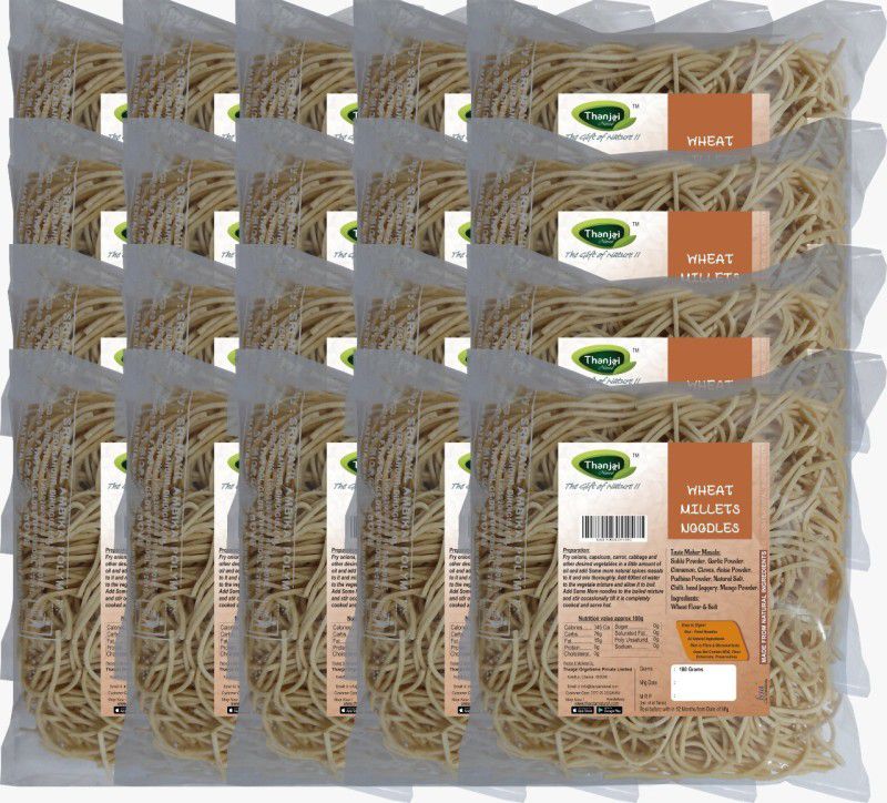 THANJAI NATURAL Wheat Millets Noodles 180g X 20 (Processed with Natural Ingredients , No Chemicals and No Preservatives) Instant Noodles Vegetarian  (20 x 180 g)